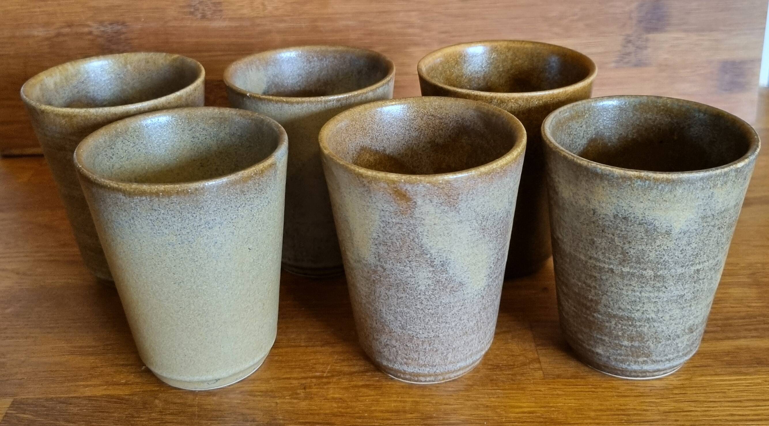 Set of 6 stoneware cups from Digoin.