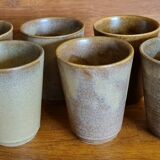 Set of 6 stoneware cups from Digoin.