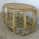Table basse bambou et rotin vintage des années 70