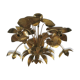 Chandelier, 10 light lights, water lily, brass