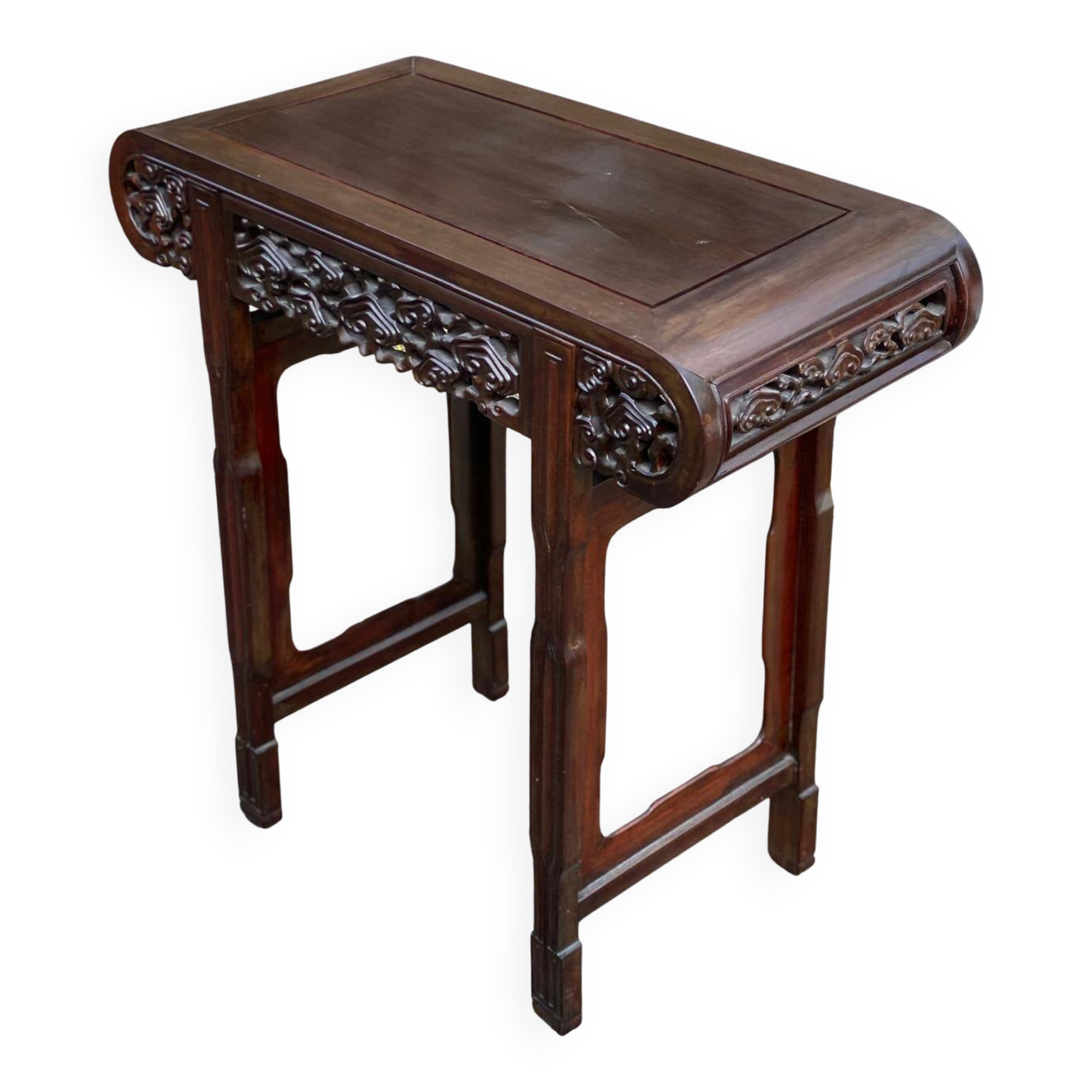 19th-century carved solid wood Chinese console.