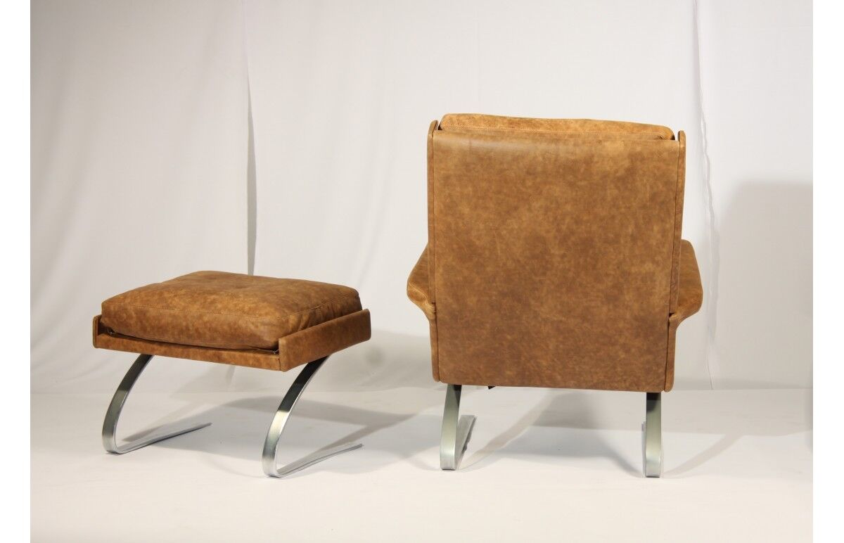 Armchair "Swing" and Ottoman by Reinhold Adolf and Hans-Jürgen Schrapfer for Horn, 1970 s