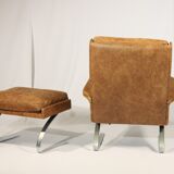 Armchair "Swing" and Ottoman by Reinhold Adolf and Hans-Jürgen Schrapfer for Horn, 1970 s