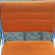 Set of 6 designer chairs from the 70s orange fabrics and chrome tubes
