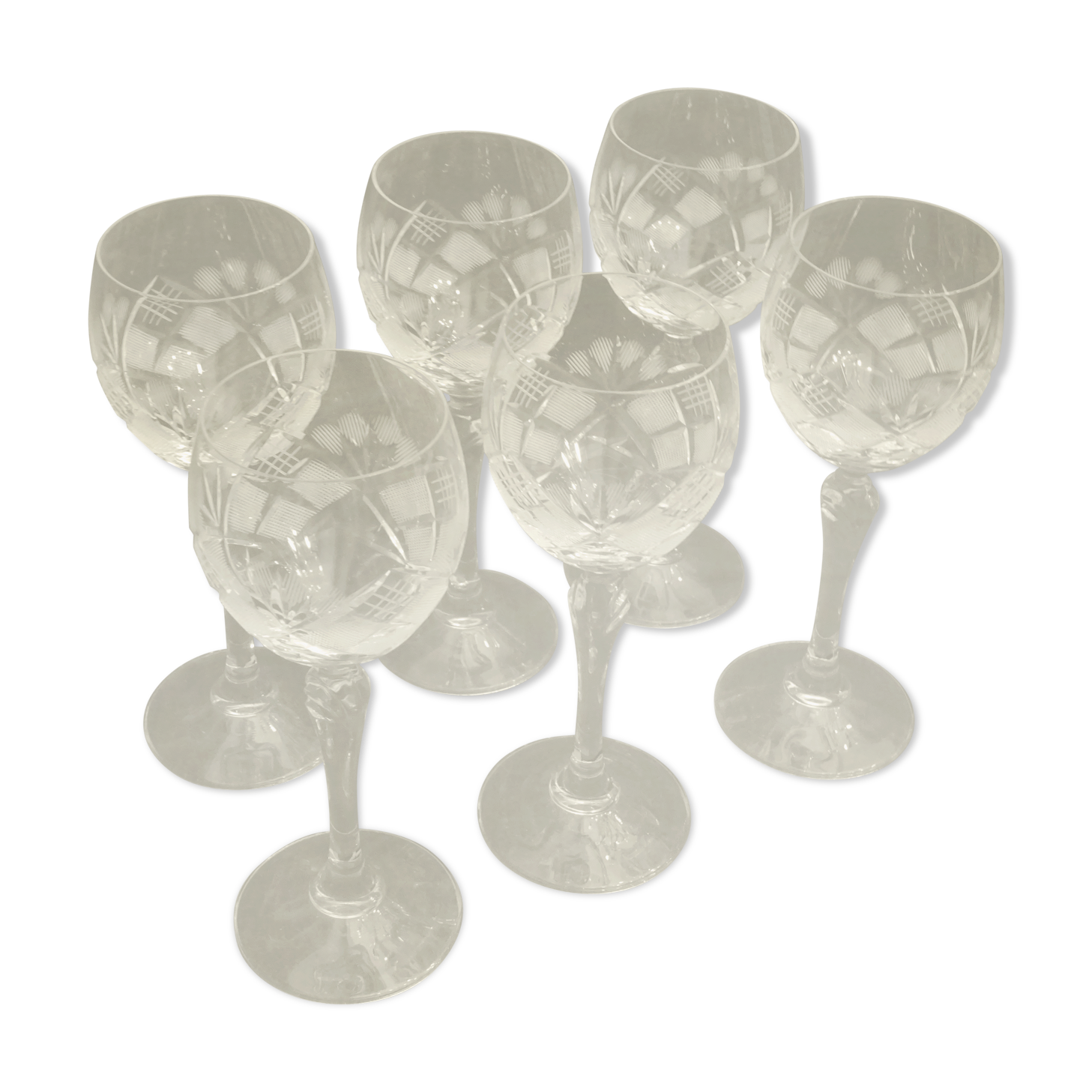 6 cut crystal glasses