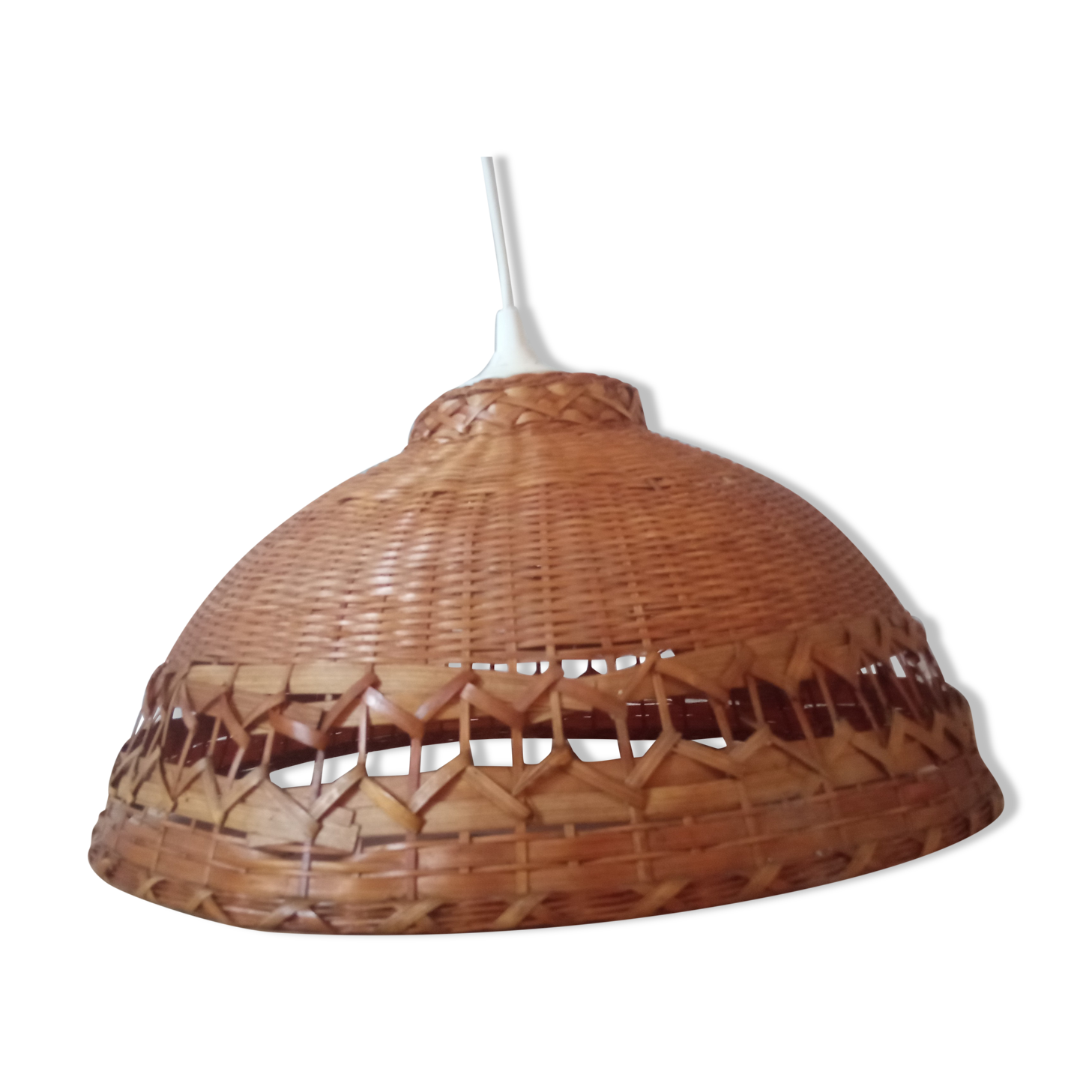 Rattan wicker vintage hanging lamp