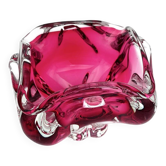 Bowl - Josef Hospodka - Sommerso Bohemian Crystal Pink