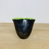 Vase mouchoir Elchinger vert/noir années 50