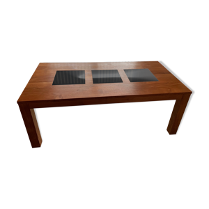 Table en teck massif et marbre