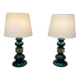 Paire de grandes lampes verre design scandinave 1950.