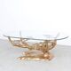 Willy Daro brass Bonsai and glass coffee table, 1970s
