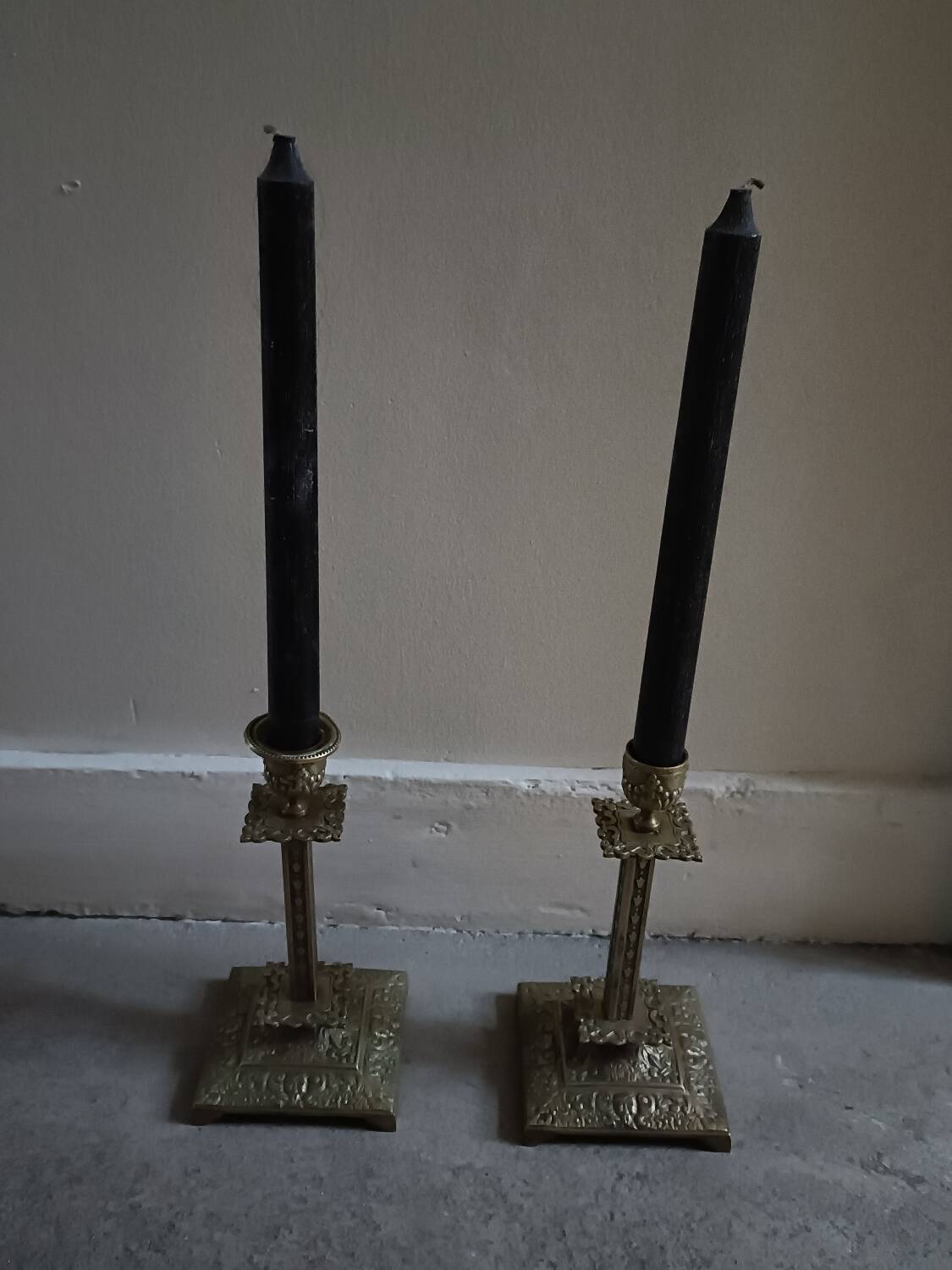 Paire de bougeoirs anciens XIXème