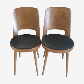 Pair of chairs by Bistrot Baumann vintage Mondor model of the 1960s