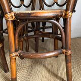 Rattan and cane bistro chairs