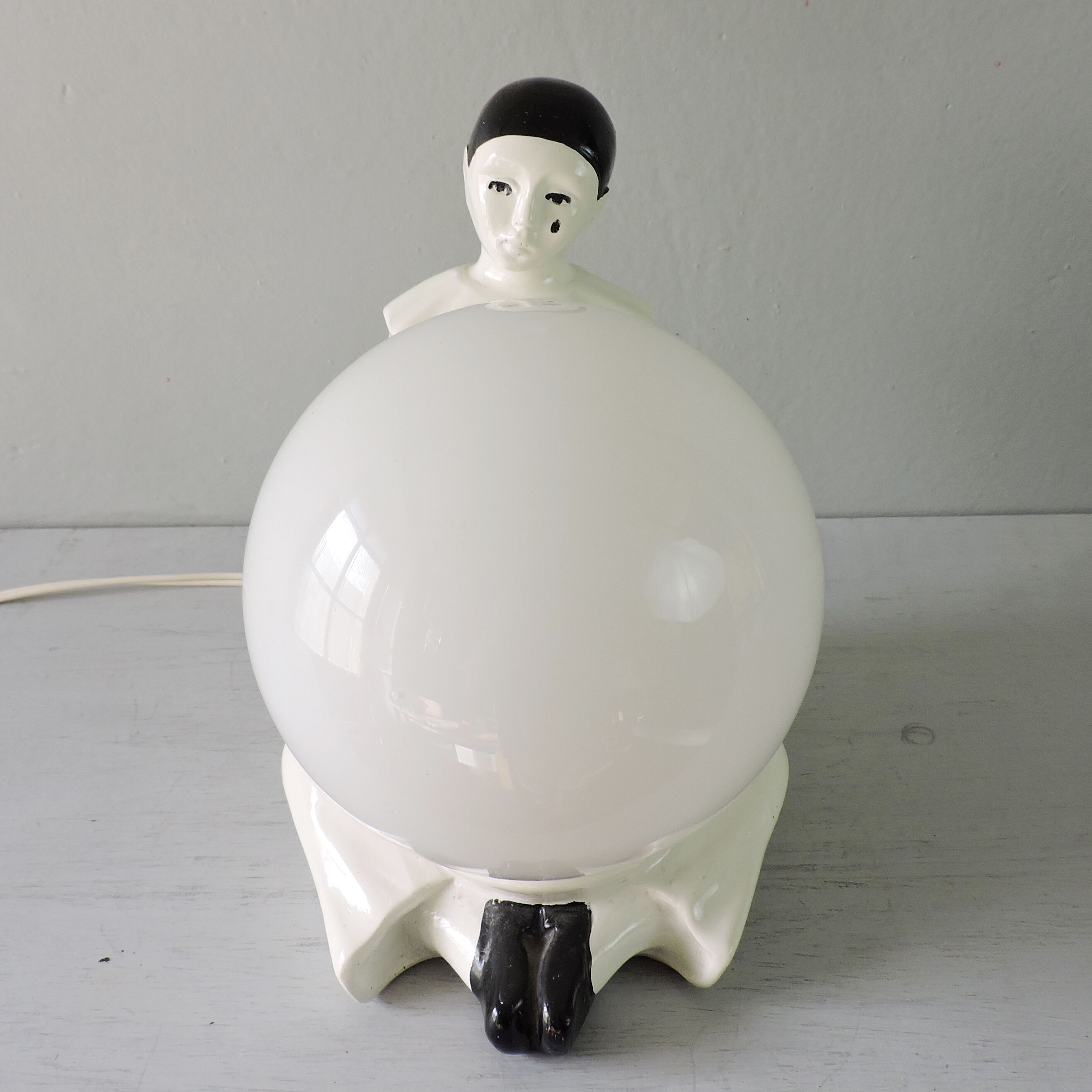Vintage ceramic lamp Pierrot 70s