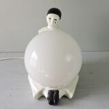Vintage ceramic lamp Pierrot 70s