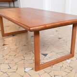 Minimalist solid teak coffee table