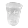 Vichy curist glass graduated in his leather and straw bag