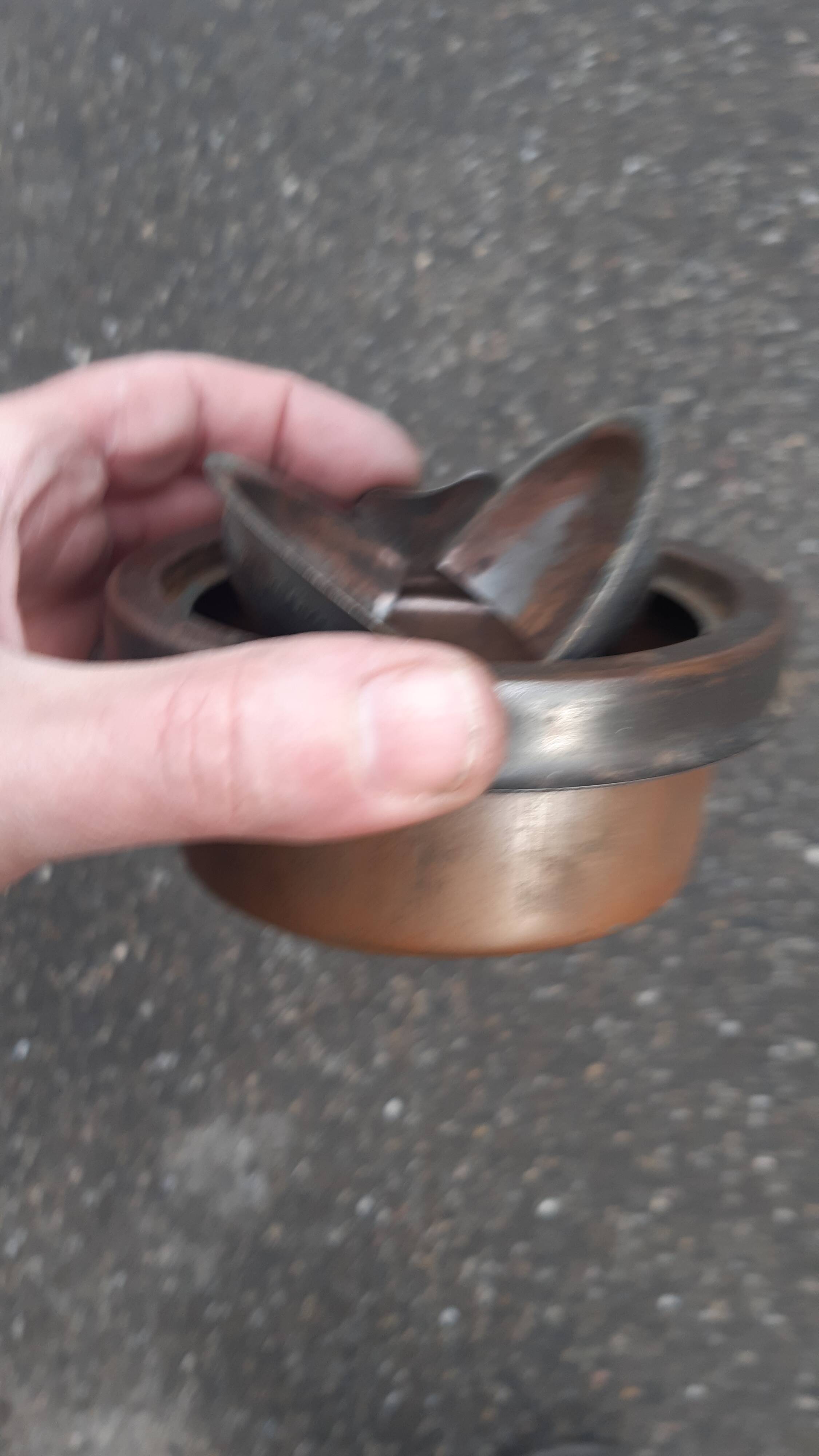 Ashtray on twisted wooden stand from the 70s