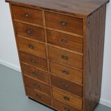 English Oak Apothecary / Filing Cabinet Campaign Style, 1930s