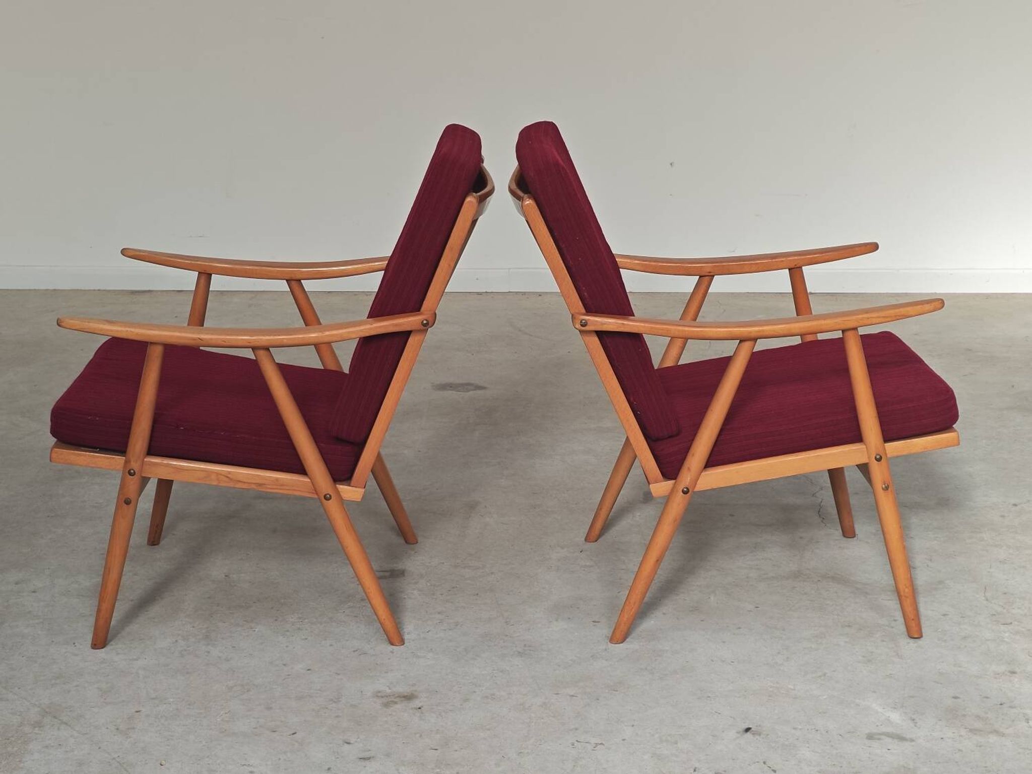 Pair of Boomerang armchairs Antonin Suman TON Thonet 1960