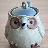 Japanese owl teapot in vintage stoneware