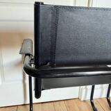 Pair of Cantilever armchairs in leather and black tubular - 1970s