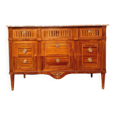 Louis XVI chest of drawers in 19th century veneer marquetry