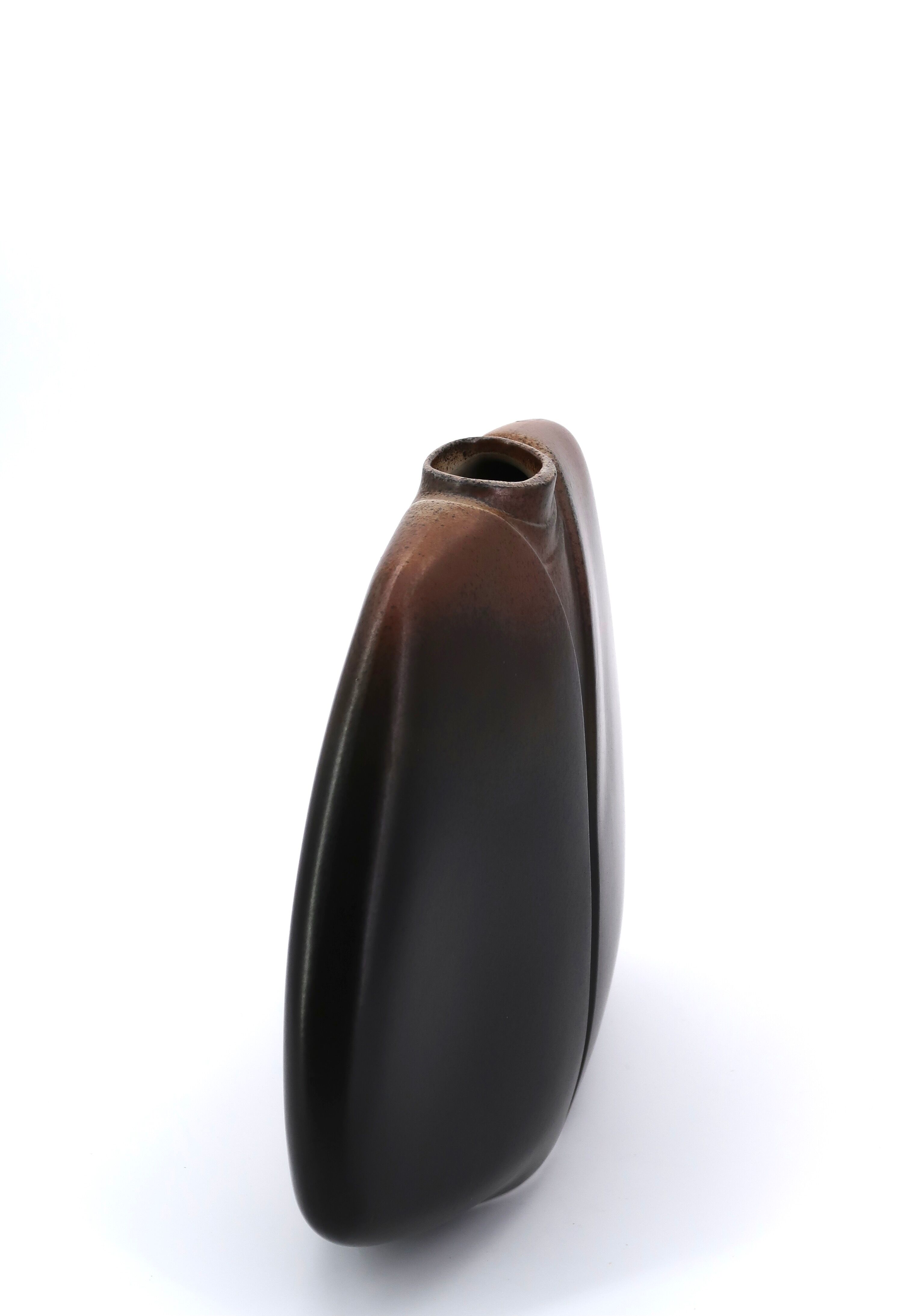 Black and brown vase by Pierre Lebe for Virebent