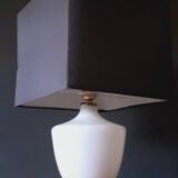 Vintage 50s Lamp Base in White Opaline