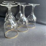 6 Verres à eau Daum putoisés or