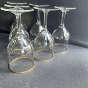 6 Daum water glasses with gold putoises