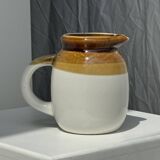Small two-tone white and brown pitcher Made in China