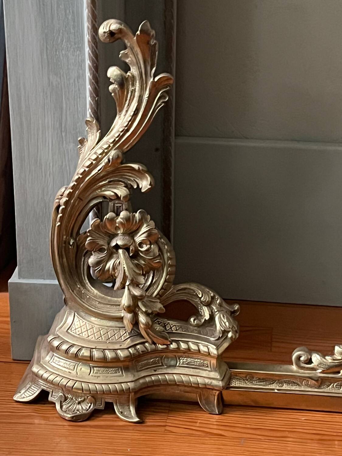 19th-century bronze fireplace garniture