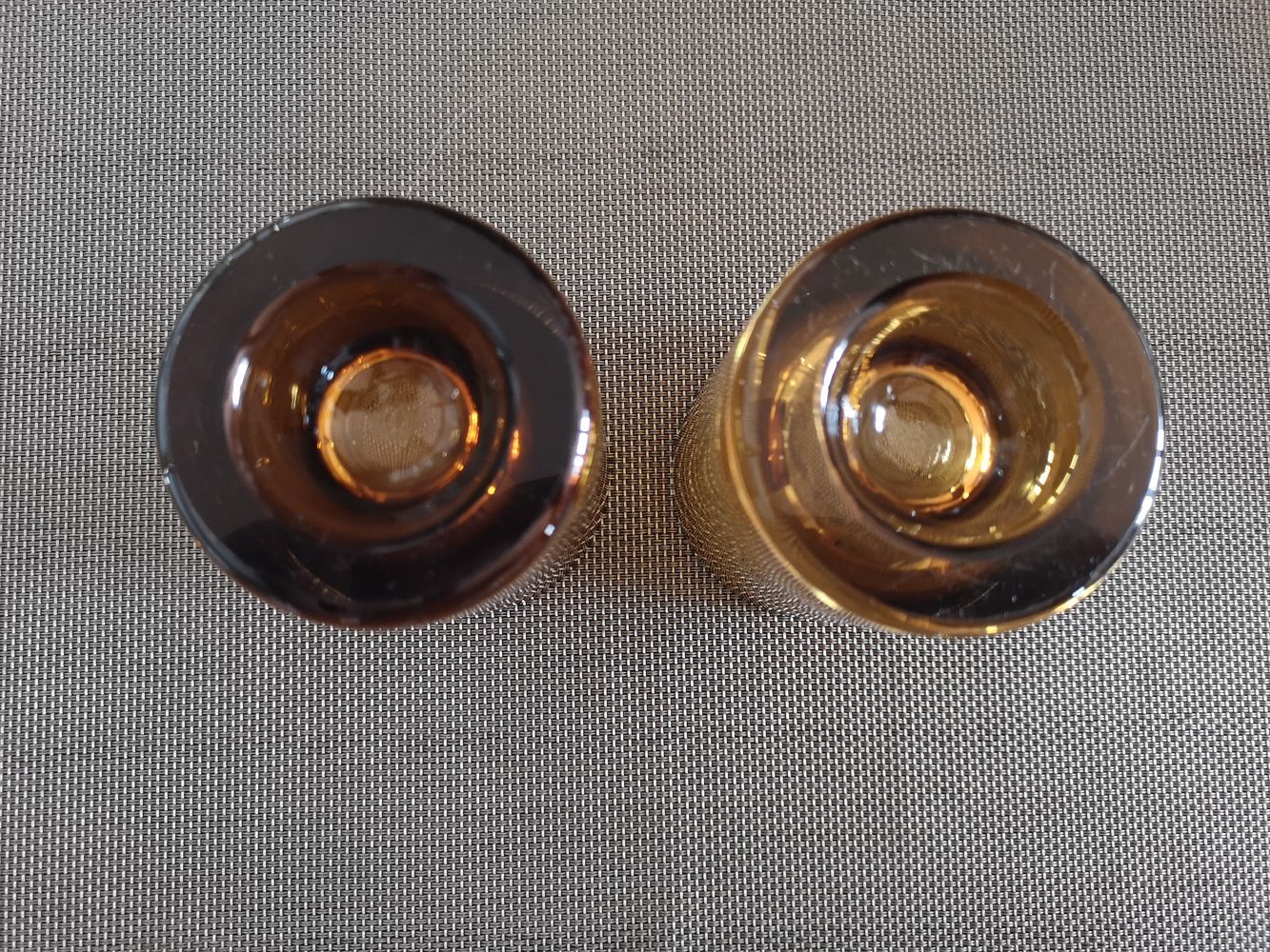 Duo of whisky glasses or cocktail crystal ambré space age 1960s/1970s