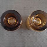Duo de verres à whisky ou cocktail cristal ambré space age années 1960/1970