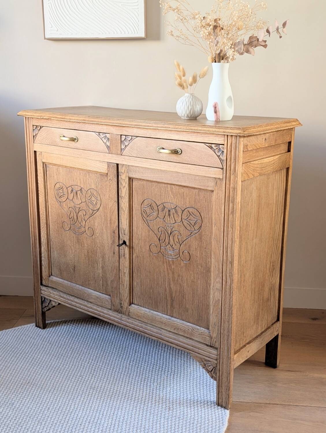 Parisian Art Deco sideboard in renovated oak