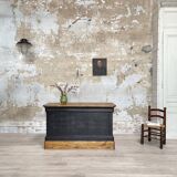 Solid wood box counter.