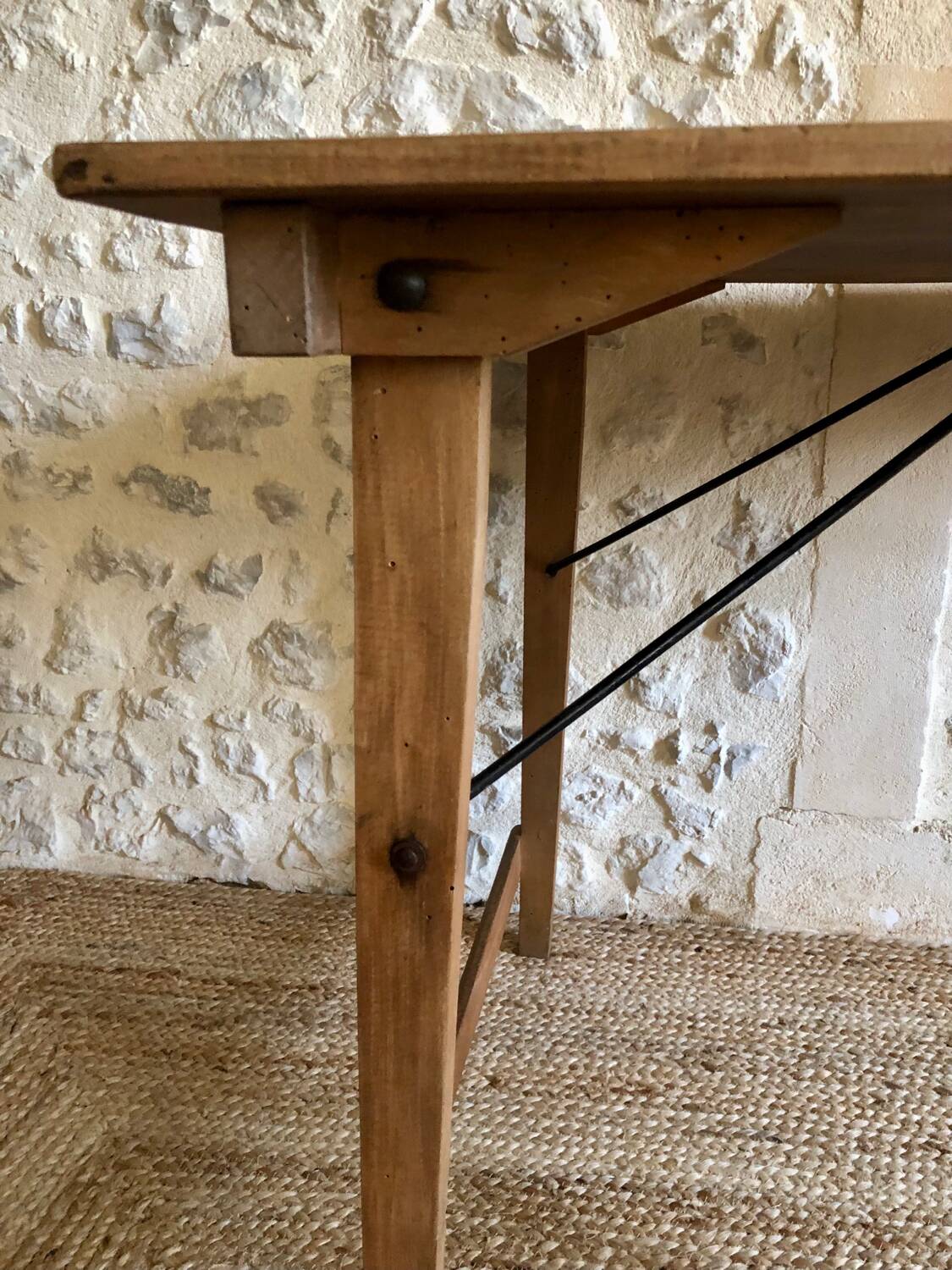 Renovated antique folding work table