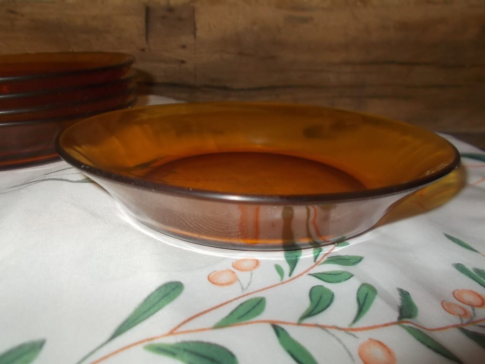 Lot of 5 yellow Duralex deep plates.