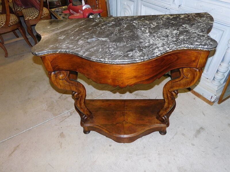 Console in mahogany of the 19th