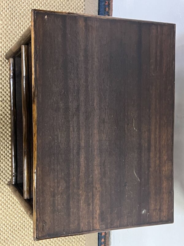 Étagère / bibliothèque en bois et rotin vintage