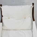 Tubular armchair, fabric suspended seat. Circa 1970