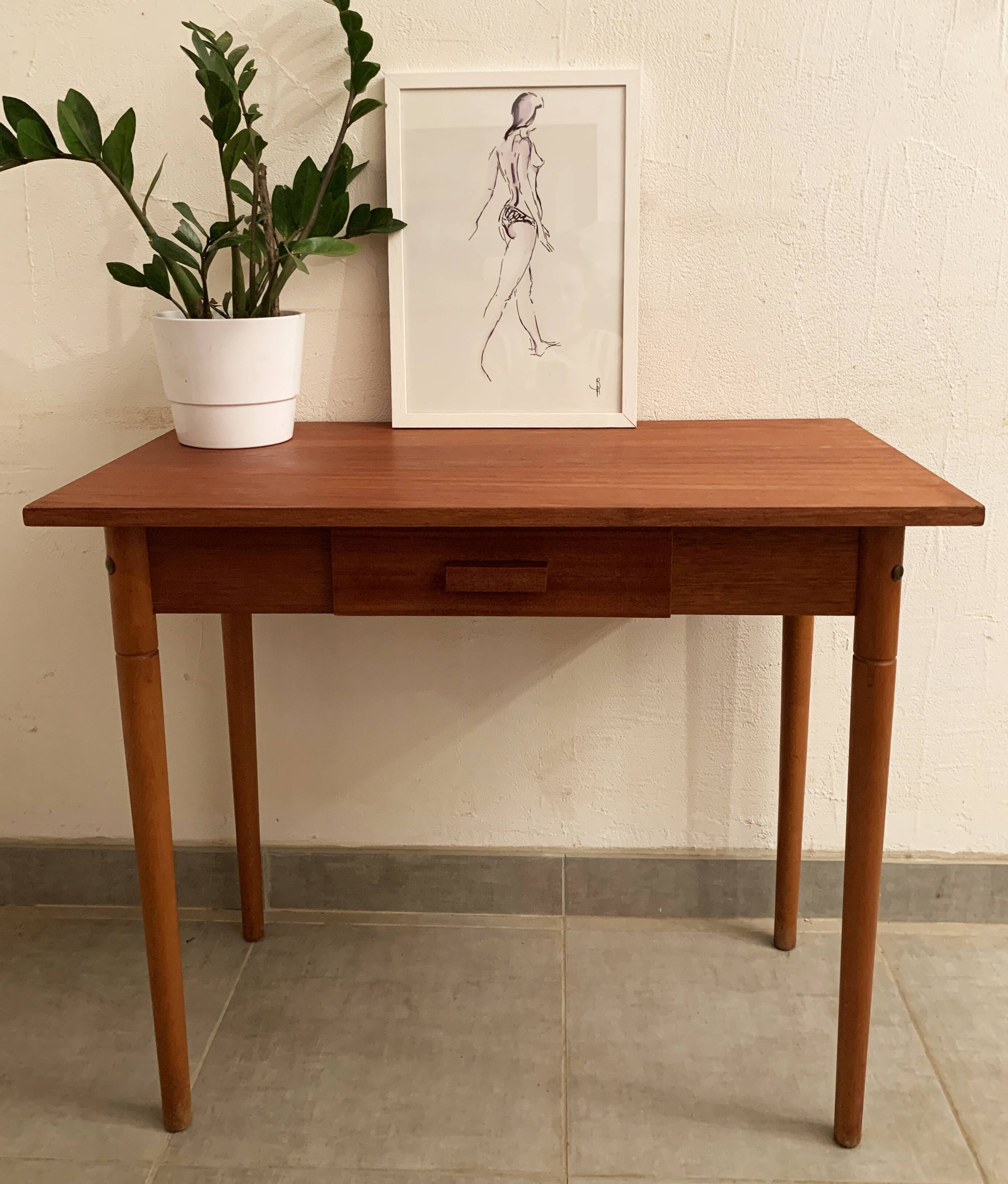 Vintage wooden desk from the 50s and 60s