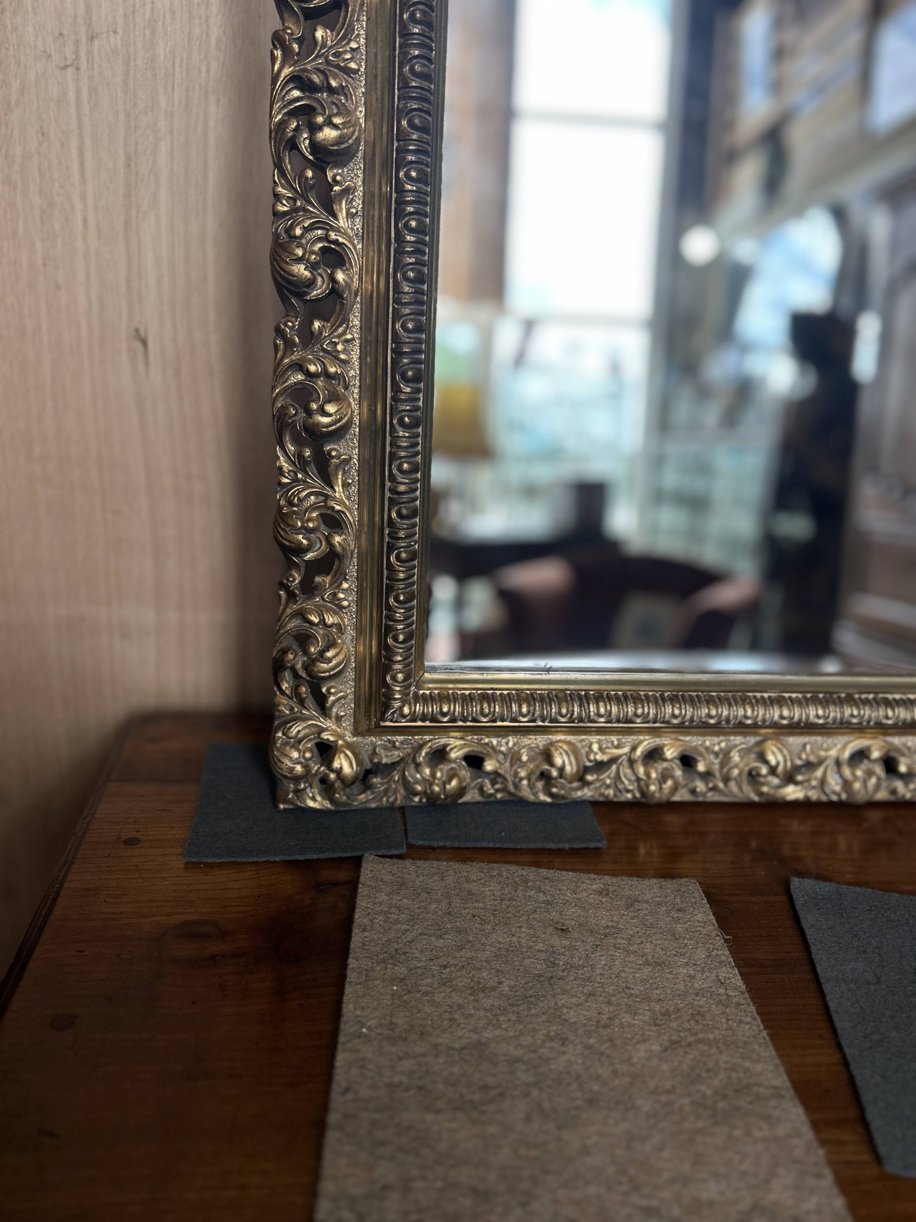 Golden rectangular mirror