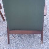 Pair of vintage Scandinavian style armchairs with moleskine compass legs from the 1950s