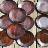 11 Salins Panama brushed oval dessert plates