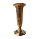 Hexagonal brass vase in trumpet shape