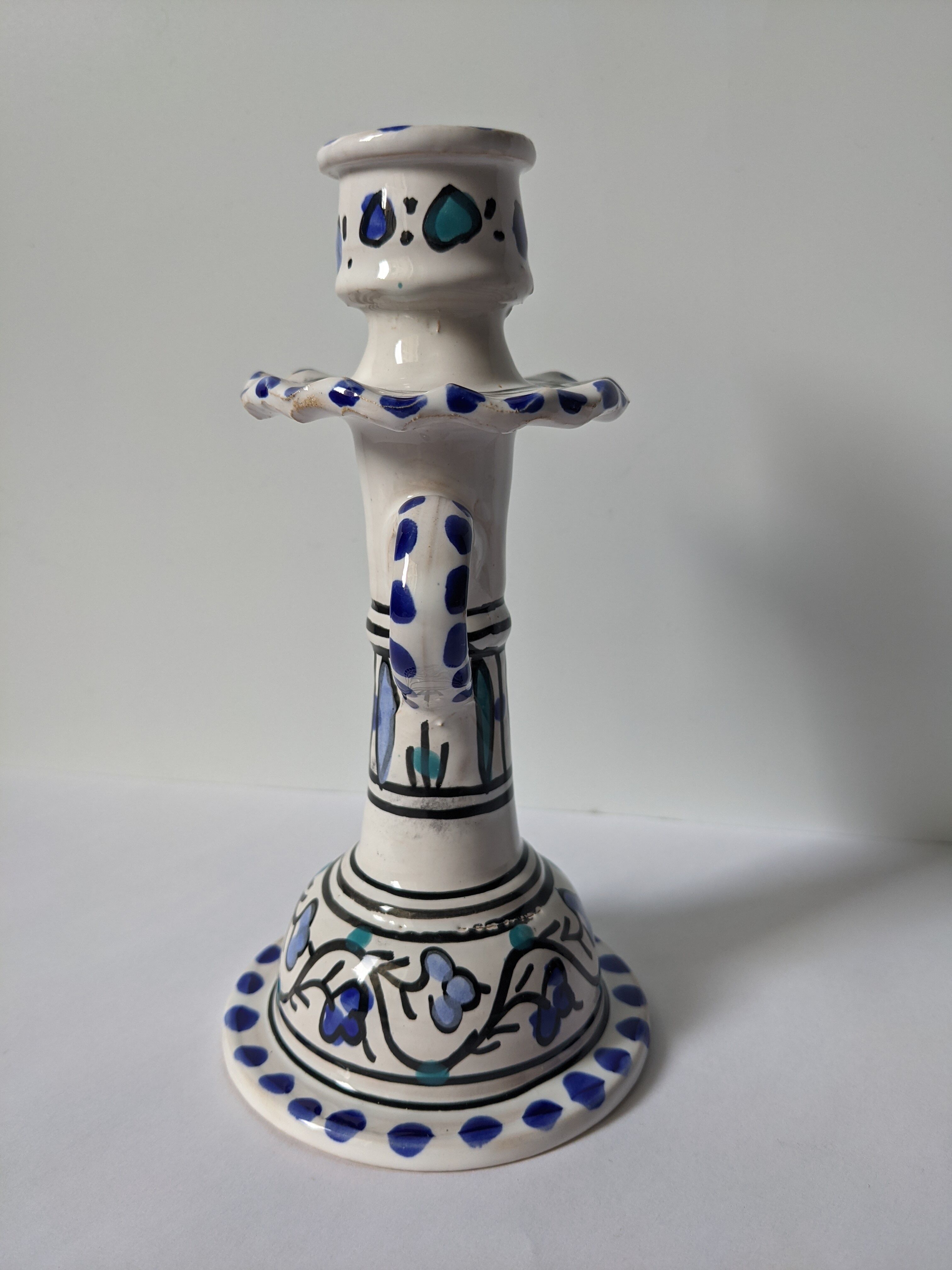 Bougeoir en céramique style méditerranéen