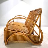 Paul Frankl Design Rattan Two-Seater Sofa, 1940